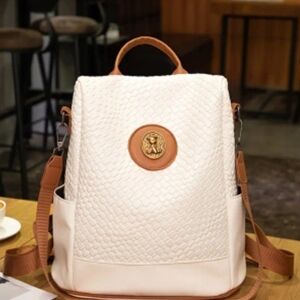 NEW White and Tan Women's Backpack